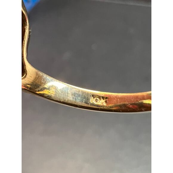 Vintage 10K Yellow Gold Prasiolite (Green Amethyst) Filigree Ring Size 7 - Picture 3 of 16